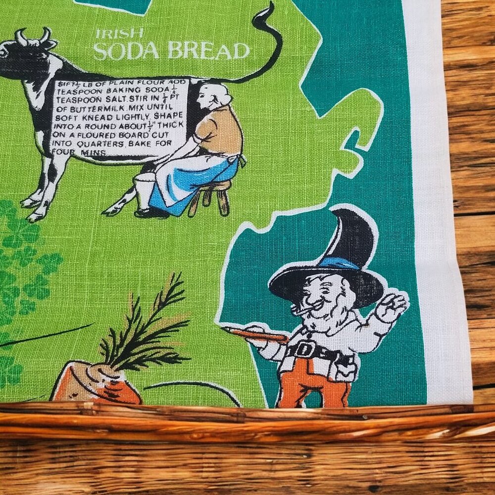 Vintage Irish Recipes Linen Tea Towel – A Nostalgic Kitchen Treasure - Picture 4 of 15